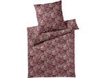 Bettwäsche ELEGANTE "Decoration", rot (wein, rot), B/L: 155cm x 220cm, 1 Stk., 1 Stk., Mako-Jersey, B/L: 80cm x 80cm, 2 Stk., Mako-Jersey, Obermaterial: 100% Baumwolle, Bettwäsche, Bettwäsche, angenehmes Hautgefühl