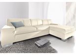 Ecksofa DOMO COLLECTION "Star, zeitlose Formensprache, elegante Optik, Breite 248cm, L-Form", weiß (altweiß), B:248cm H:74cm T:150cm, Softlux-Kunstleder;Primabelle-Microfaser;Struktur (90% Polyester und 10% Polyacryl), Sofas, Ecksofa, wahlweise mit Bettfunktion