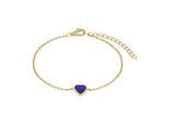 Armband AMOR "Schmuck Geschenk, Herz", gelbgoldfarben, blau, blau, Armbänder, Damen, 20cm, Silber 925 (Sterlingsilber), Armband, mit Lapislazuli