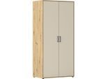 Kleiderschrank RAUCH "VOYAGER Otto´s Choice Garderobe Wäscheschrank TOPSELLER Schlafzimmer", beige (champagner), eiche artisan, griffe graumetallic, B:93cm H:194cm T:53cm, Holzwerkstoff, Schränke, Kleiderschrank, mit 2 modernen Griffvarianten, viel Stauraum MADE IN GERMANY