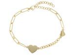 Armband ADELIA´S "Damen Armband – Herz aus Edelstahl 18 cm", gold, Armbänder, Damen, 18cm, Edelstahl, Armband, Ideal als Geschenk – dezent und elegant