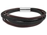 Armband ADELIA´S "Herren Armband aus Leder 21,5 cm", braun (silber), Armbänder, Herren, 22cm, Leder, Armband, Eine schöne Geschenkidee für jeden Anlass