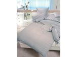 Wendebettwäsche JANINE "modernclassic 3912, 100% Baumwolle", grau (anthrazit), B/L: 200cm x 220cm, 1 Stk., 2 Stk., Mako-Satin, B/L: 80cm x 80cm, 3 Stk., Mako-Satin, Obermaterial: 100% Baumwolle, Bettwäsche, Wendebettwäsche, mit Reißverschluss, Streifen Design