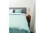 Bettwäsche KAYORI "Shima", grün, B/L: 155cm x 220cm, 1 Stk., 1 Stk., Renforcé, B/L: 80cm x 80cm, 2 Stk., Renforcé, Obermaterial: 100% Baumwolle, Bettwäsche, Bettwäsche, Hergestellt aus GOTS-zertifizierter Bio-Baumwolle