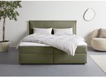 Boxbett S.OLIVER "Alissia inkl. Bettkasten und Topper- frei im Raum stellbar", moosgrün, B:198cm L:206cm, Komplettbetten, wahlweise mit Bonnell- oder TTFK-Matratze in H2, H3 o. H4 erhältlich