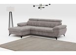 Ecksofa COTTA "Hudson L-Form, B: 261 cm", grau (taupe), B:261cm T:166cm, Sofas, Ecksofa, mit Kopfteilverstellung, optional Bettfunktion & Bettkasten