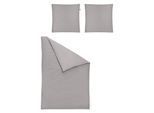Bettwäsche IRISETTE "Lago 8450", grau (stein), B/L: 200cm x 200cm, 1 Stk., 2 Stk., Feinbiber, B/L: 80cm x 80cm, 3 Stk., Feinbiber, Obermaterial: 100% Baumwolle, Bettwäsche, Bettwäsche, wohlig warm und kuschelig