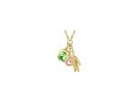 Kette mit Anhänger LACOSTE "DEVA", gelbgoldfarbengrün, rosa, gelb, Halsketten, Damen, Edelstahl, L: 50,5 B: 1mm, mit Glasstein, B:1mm