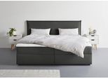 Boxbett S.OLIVER "Alissia inkl. Bettkasten und Topper- frei im Raum stellbar", graphit, B:218cm L:206cm, Komplettbetten, wahlweise mit Bonnell- oder TTFK-Matratze in H2, H3 o. H4 erhältlich