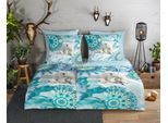Wendebettwäsche HIP "Seppo", blau, B/L: 135cm x 200cm, 1 Stk., 1 Stk., Biber, B/L: 80cm x 80cm, 2 Stk., Biber, Obermaterial: 100% Baumwolle, Bettwäsche, Wendebettwäsche, Biber, 135x200, Warm, Weich, Wendeoptik, Reißverschluss, Winter, Blau