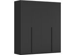 Kleiderschrank "Schrank Garderobe Ankleide Schlafzimmer Flur SERINA Eyecatcher", schwarz (schwarz, schwarz mattglas), B:201cm H:223cm T:61cm, Holzwerkstoff, LEGER HOME BY LENA GERCKE, Schränke, Kleiderschrank, in 6 Breiten, 3 Ausführungen und mit Front Glas oder Dekor MADE IN GERMANY