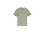 TOM TAILOR Herren Poloshirt mit Stehkragen, grün, Uni, Gr. M