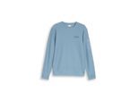 TOM TAILOR Herren Sweatshirt mit Reißverschlusstasche, blau, Uni, Gr. M