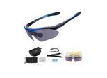 Rockbros 10007 Polarized Cycling Glasses - Black and Blue
