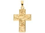 Kreuzanhänger JOBO "Anhänger Kreuz breit Goldkreuz 23 mm", gelbgold 333, Schmuckanhänger, Damen, Gelbgold 333, 8 Karat 333 Gold