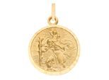 Kettenanhänger JOBO "Anhänger Christophorus rund 16 mm", gold (gelbgold 333), Schmuckanhänger, Damen, Gelbgold 333, Kettenanhänger, 8 Karat 333 Gold