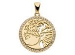 Kettenanhänger JOBO "Anhänger Lebensbaum rund 18 mm", gold (gelbgold 333, weiß), Schmuckanhänger, Damen, Gelbgold 333, Kettenanhänger, 8 Karat 333 Gold mit 42 Zirkonia