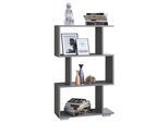 Standregal VCM "Holz Raumteiler Stand Regal Deko Bücher Palusa M", schwarz (anthrazit), B:60cm T:24cm, Regale, Standregal