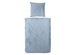 Bettwäsche PRIMERA "Satin-Bettwäsche Falsches Uni", blau, B/L: 135cm x 200cm, 1 Stk., 1 Stk., Satin, B/L: 80cm x 80cm, 2 Stk., Satin, Obermaterial: 100% Baumwolle, Bettwäsche, Bettwäsche, mit dezenten Tönen