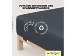 Spannbettlaken SCHLAFGUT "EASY Jersey Elasthan Boxspring", grau (grau deep), 1 Stk., Jersey, 140-160x200-220 40cm, Jersey, Obermaterial: 95% Baumwolle, 5% Elasthan, Bettlaken, Spannbettlaken, MADE IN GREEN by OEKO-TEX