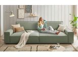 Big-Sofa HOME AFFAIRE "NEU: SHERWOOD XXL, Big-Sofa (316cm), extra tiefe Sitzfläche 95 cm", grün (hellgrün), B:316cm H:90cm T:135cm, 100% Polyester, Sofas, Big-Sofa, bequemer Sitzkomfort, Cord u. Leinenoptik, Kedernaht