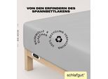Spannbettlaken SCHLAFGUT "EASY Jersey Elasthan Boxspring", grau (grau light), 1 Stk., Jersey, 90-100x200-220 40cm, Jersey, Obermaterial: 95% Baumwolle, 5% Elasthan, Bettlaken, Spannbettlaken, MADE IN GREEN by OEKO-TEX