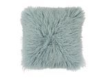 Dekokissen PAD "Glory", dusty aqua, unifarben, B:40cm L:40cm, Lammfell, Polyester, Dekokissen_Sitzkissen_Kissenhüllen, Echtfell