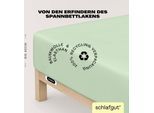 Spannbettlaken SCHLAFGUT "EASY Jersey Elasthan Boxspring", grün (grün light), 1 Stk., Jersey, 140-160x200-220 40cm, Jersey, Obermaterial: 95% Baumwolle, 5% Elasthan, Bettlaken, Spannbettlaken, MADE IN GREEN by OEKO-TEX