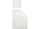 Bettwäsche ADAM "Leinenbettwäsche Wave", grau (hellgrau, beige), B/L: 155cm x 200cm, 1 Stk., 1 Stk., Jacquard, B/L: 80cm x 80cm, 2 Stk., Jacquard, Obermaterial: 73% Leinen, 27% Baumwolle, Bettwäsche, Bettwäsche, aus 73% Leinen & 27% Bio-Baumwolle, 2 teilig - Leinenbettwäsche