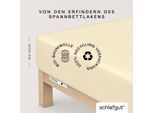 Spannbettlaken SCHLAFGUT "CASUAL Bettlaken 100% gekämmte Bio-Baumwolle, 150 g/m², Spannbetttuch", gelb (gelb light), L:200cm, Jersey, Obermaterial: 100% Baumwolle, Bettlaken, Spannbettlaken, Bettlaken bis 25 cm Höhe, langlebig, weich, Antipilling-Ausrüstung