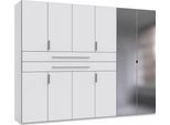 Drehtürenschrank WIMEX "Digit Kleiderschrank wahlweise mit oder ohne Spiegel", weiß, B:270cm H:208cm T:58cm, Holzwerkstoff, Schränke, Drehtürenschrank, erhältlich in den Breiten 225cm oder 270cm (mit 8 oder 10 Türen)