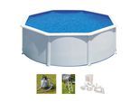 Rundpool GRE "FIDJI inkl. Zubehör", blau (weiß), H:120cm Ø:350cm, Schwimmbecken, Rundpool, Höhe: 120 cm, in versch. Größen erhältlich