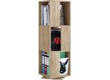 Bücherregal VCM "Holz Regal Büroregal Aktenregal drehbar Stifta XL", braun (sonoma, eiche), B:34cm T:34cm, Regale, Bücherregal