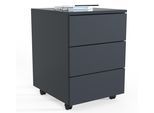 Container VCM "Rollcontainer Beistellcontainer Dalosa 45 cm", schwarz (anthrazit), B:39cm T:45cm, Obermaterial: 100% Holz Wood., Schränke, Container