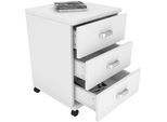 Container VCM "Holz Rollcontainer Bürocontainer Schublade Tobila", weiß, B:45cm T:44cm, Obermaterial: 100% Holz Wood., Schränke, Container