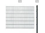 Doppelstabmattenzaun ARVOTEC "ESSENTIAL 123 zum Einbetonieren", grau (anthrazit), H:123cm, Kunststoff, Stahl, Zaunelemente, Zaunhöhe 123 cm, Zaunlänge 2 - 60 m