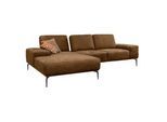 Ecksofa W.SCHILLIG "run, Designsofa mit tollem Sitzkomfort, bequem, L-Form", braun (chocolate s37), B:279cm H:88cm T:178cm, Longlife Xtra-Leder Z73: Naturwalkleder der Luxusklasse aus den erlesensten Rohhäuten. Hautstärke 1, 1 – 1, 3 mm;ROHLEDER Jacquard-Flachgewebe Q2 W60 (63% Polyester, 37% Polyacryl);ROHLEDER Chenille-Flachgewebe Q2 W77 (68% Polyacryl, 32% Polyester);Stoff S37 (100% Polyester),