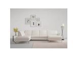 Wohnlandschaft SIT & MORE "Fashion U-Form", beige (creme), B:338cm H:84cm T:207cm, Sofas, Wohnlandschaft, wahlweise mit Kopfteilverstellung, Vorziehsitz, motorisch, Nickelfüße