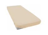 Spannbettlaken ESTELLA "Jersey Topper aus Baumwolle mit Elasthan", beige (natur), B:100cm L:200cm, Jersey, Obermaterial: 97% Baumwolle, 3% Elasthan, Bettlaken, Spannbettlaken, für Topper bis 10 cm Höhe