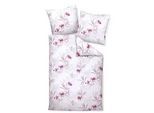 Bettwäsche JANINE Gr. 1, rosa (champagner, altrosa, bedruckt), B/L: 135cm x 200cm, Mako-Satin, B/L: 80cm x 80cm, 2 Stk., Mako-Satin, 100% Baumwolle, Bettwäsche, Bettwäsche