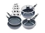 Pfannen-Set KING "Moonscape", grau, Ø:28cm, Pfannen, Induktion, Moonscape-Beschichtung,inkl. 5 Schüsseln