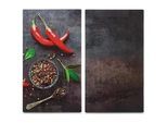 Schneide- und Abdeckplatte ZELLER PRESENT "Chilli", bunt, B:30cm L:52cm, Herdabdeckplatten, Silikonfüßen