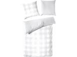 Bettwäsche PRIMERA "Basic Perkal", grau (weiß, grau), B/L: 240cm x 220cm, 1 Stk., 2 Stk., Perkal, B/L: 80cm x 80cm & 80cm x 80cm, 3 Stk., Perkal, Obermaterial: 100% Baumwolle, Bettwäsche, Bettwäsche, im modernen Karodesign