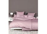 Wendebettwäsche JANINE "modernclassic 39025", pink (kreide, rose), B/L: 155cm x 220cm, 1 Stk., 1 Stk., Mako-Satin, B/L: 80cm x 80cm, 2 Stk., Mako-Satin, Obermaterial: 100% Baumwolle, Bettwäsche, Wendebettwäsche, mit Reißverschluss, 100% Baumwolle, mit Karos und Streifen