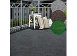 Kunstrasen ANDIAMO "Aberdeen, Gesamthöhe 10 mm, Made in Belgium", grau (anthrazit), B:400cm L:800cm, Nadelfilz, Teppiche, mit Drainagenoppen, für Balkon, Terrasse, Wintergarten, Nadelfilzoptik