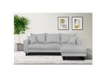 Ecksofa HOME AFFAIRE "VEYRAS L-Form, hoher Sitzkomfort, Maße B/T/H: 230/150/76 cm", grau (hellgrau), B:230cm H:76cm T:150cm, 100% Polyester, Sofas, Ecksofa, mit Wellenunterfederung, incl. Rückenkissen und Zierkissen