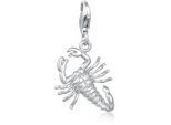 Charm-Einhänger NENALINA "Anhänger Sternzeichen Skorpion Tier 925 Silber", silber, Charms, Damen, ohne Stein, Silber 925 (Sterlingsilber)