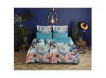 Wendebettwäsche HIP "MAXIMILIAN", blau (türkis), B/L: 155cm x 220cm, 1 Stk., 1 Stk., Satin, B/L: 80cm x 80cm, 2 Stk., Satin, Obermaterial: 100% Baumwolle, Bettwäsche, Wendebettwäsche, Mako-Satin, 135x200, Reißverschluss, Wendeoptik, Mandala, Türkis