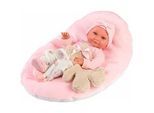 Babypuppe LLORENS "Nica mit Kissen, rosa, 40cm", bunt, Puppen, Baby, Made in Europe