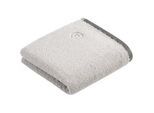 Handtuch BUGATTI "Prato", grau (light grau), B:50cm L:100cm, Walkfrottee, Obermaterial: 100% Baumwolle, Handtücher, Uni Farben, mit melierter Optik im Saum
